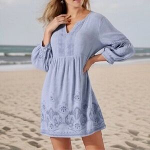 Tommy Bahama St Lucia Blue Linen Blend Dress Size Small EUC